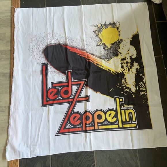 Vintage 70s/80s‎ Led Zeppelin Banner Flag tapestry swan song Tour band promo B4 - Picture 1 of 4
